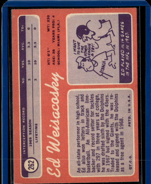 1970 Topps Ed Weisacosky #262