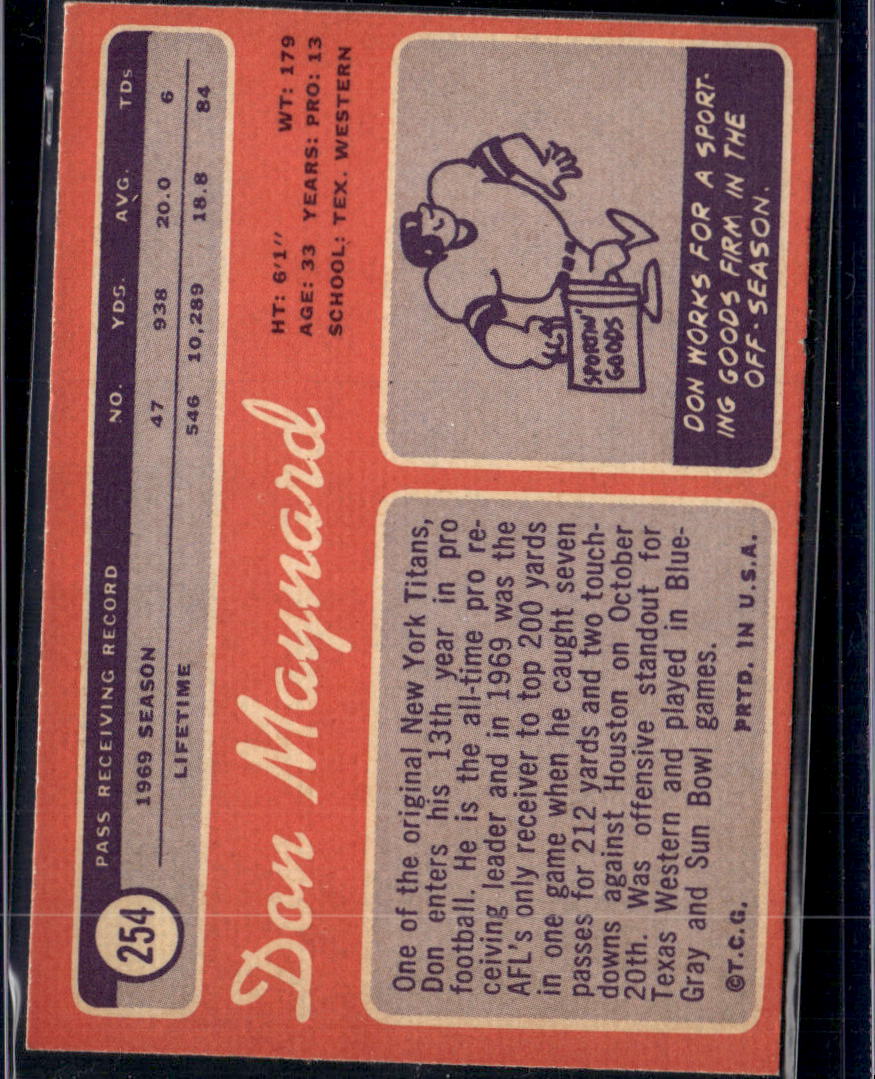 1970 Topps Don Maynard #254