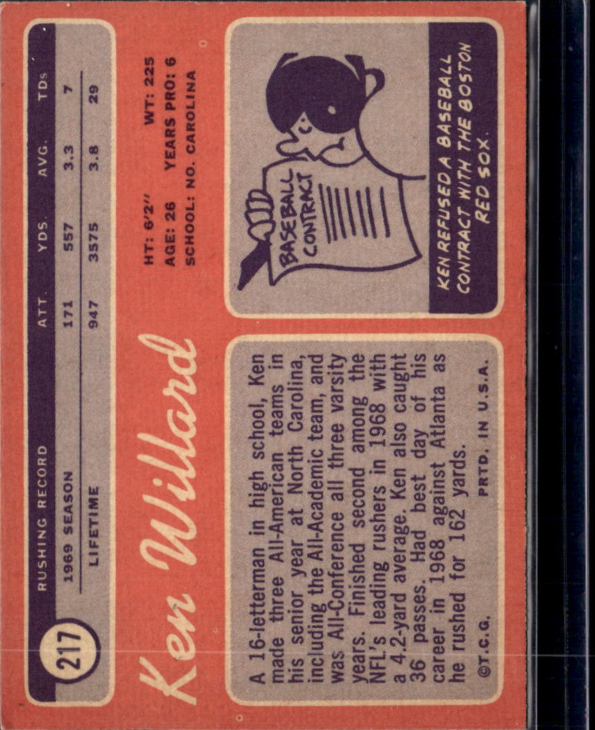 1970 Topps Ken Willard #217