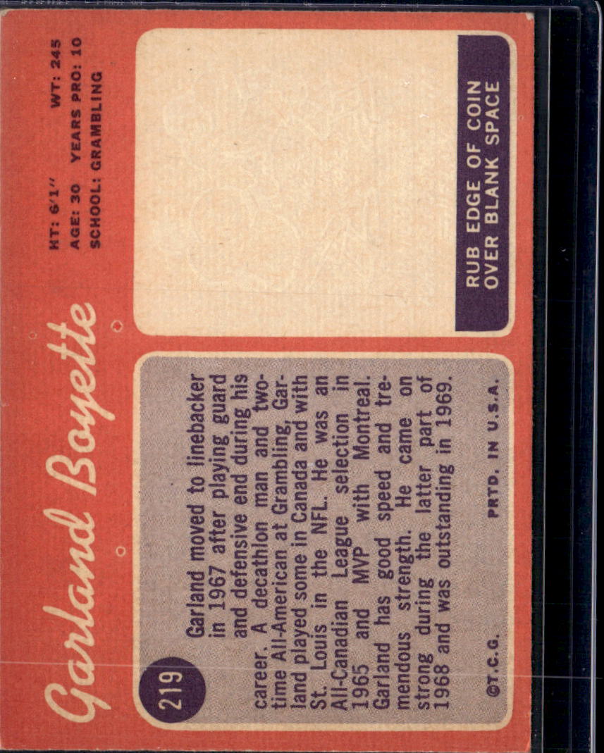 1970 Topps Garland Boyette #219