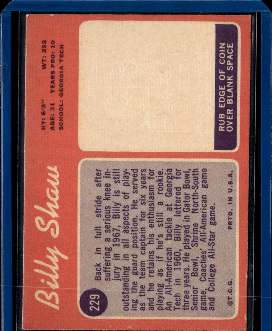 1970 Topps Billy Shaw #229