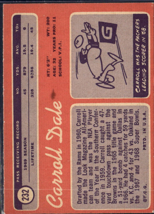 1970 Topps Carroll Dale #232