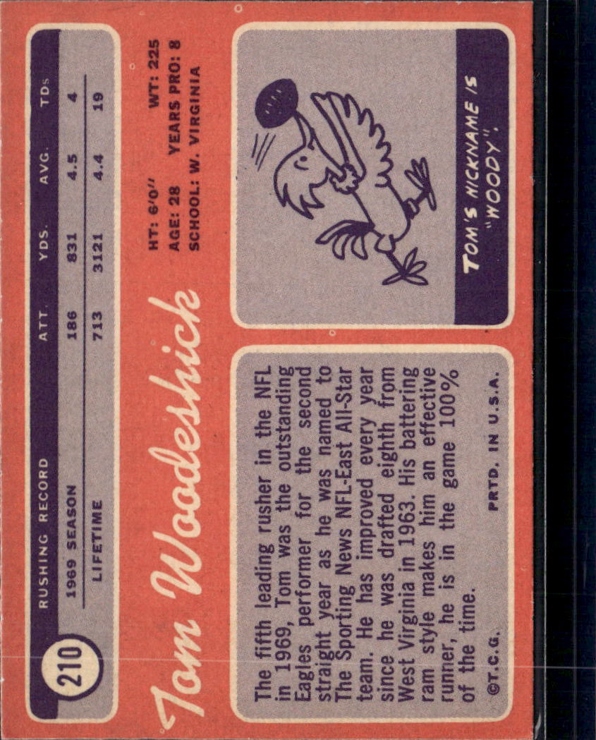 1970 Topps Tom Woodeshick #210