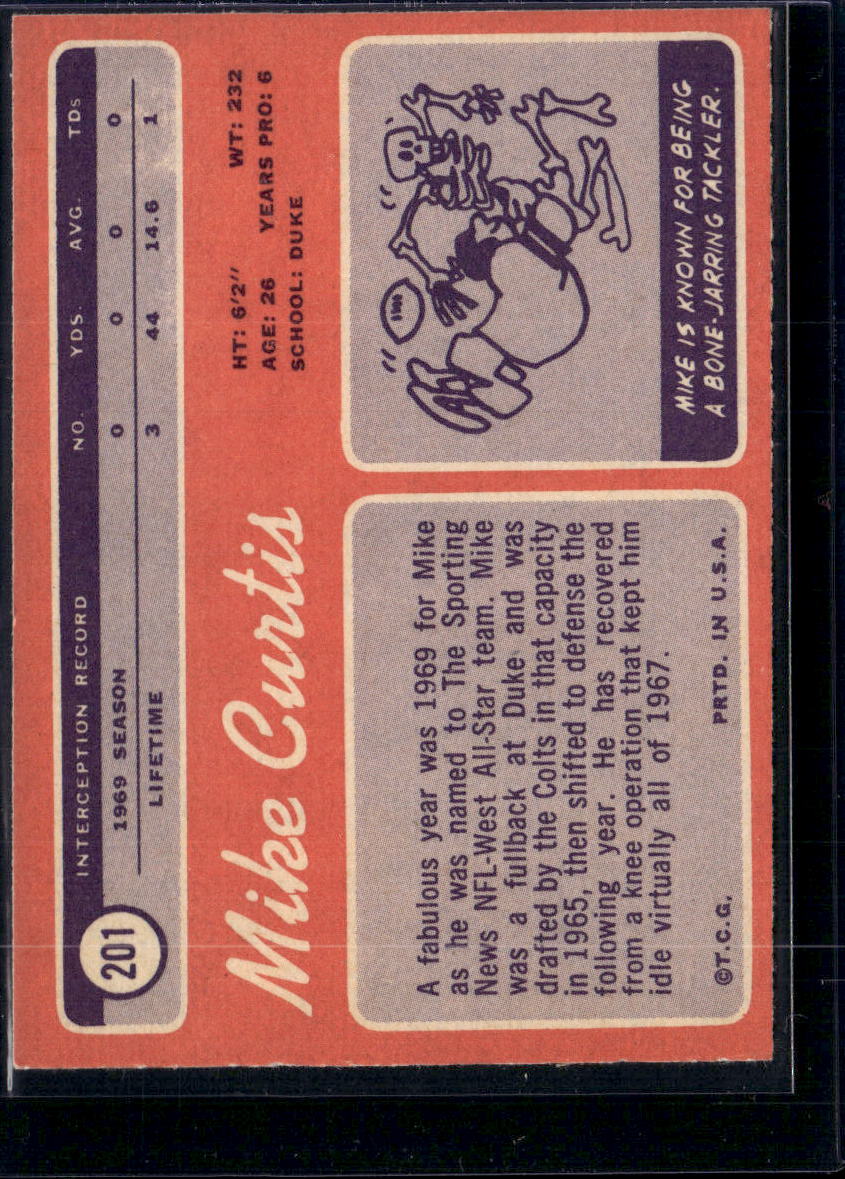 1970 Topps Mike Curtis #201