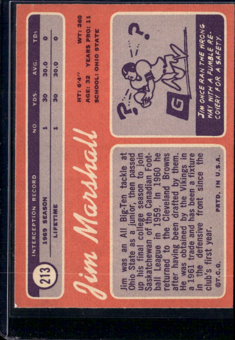 1970 Topps Jim Marshall #213