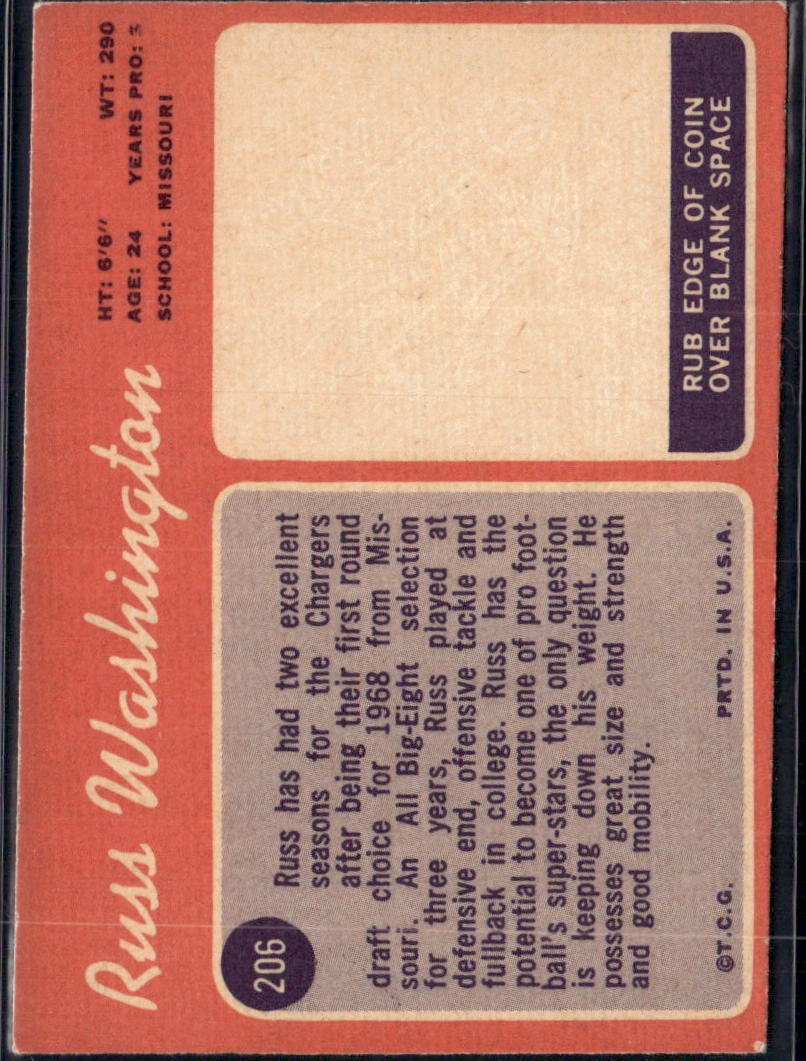 1970 Topps Russ Washington #206
