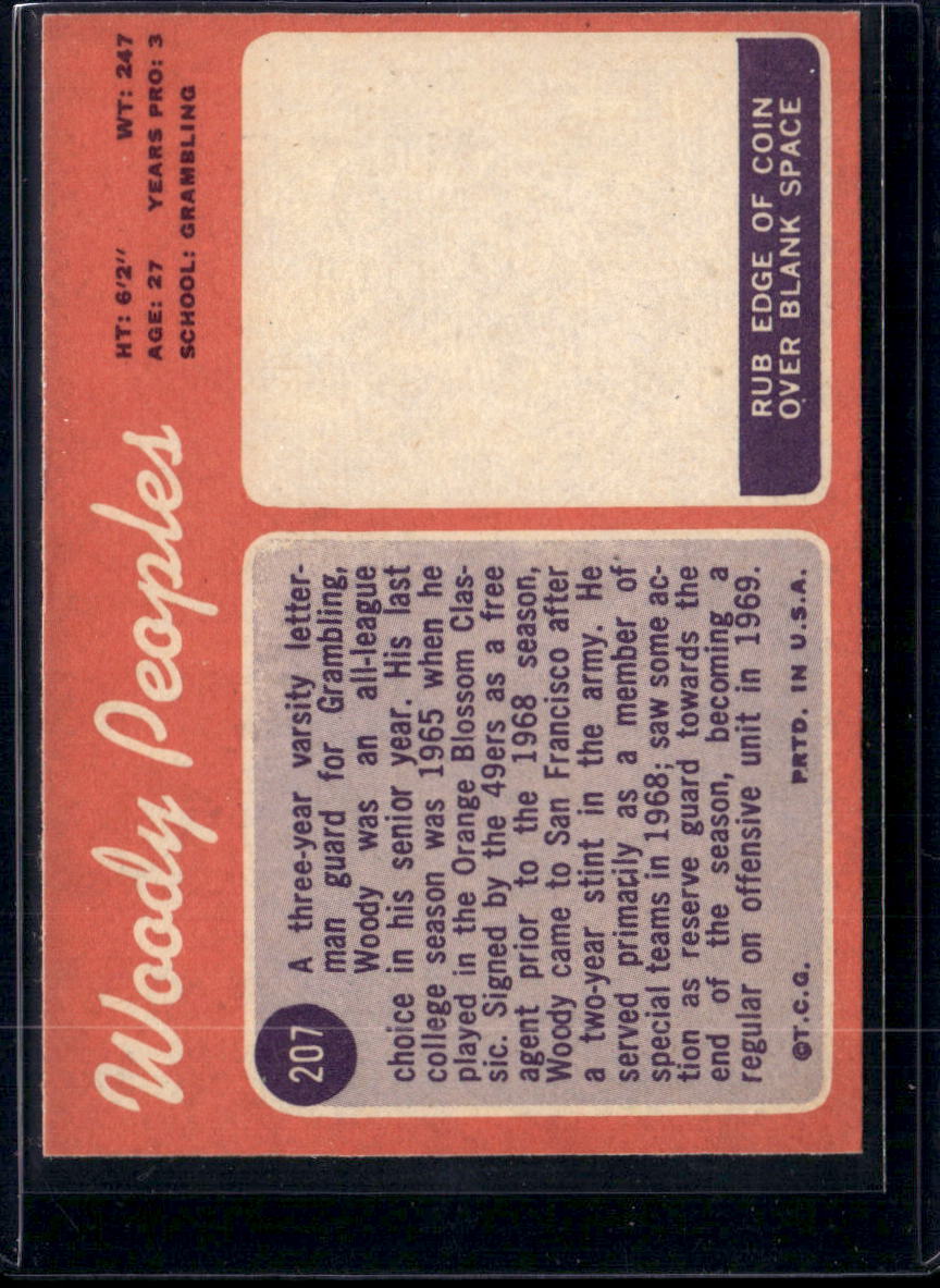 1970 Topps Woody Peoples #207