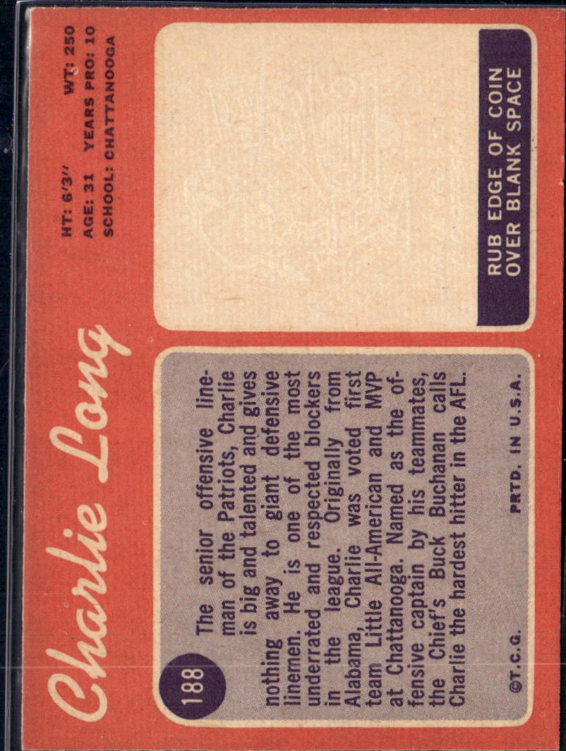 1970 Topps Charlie Long #188