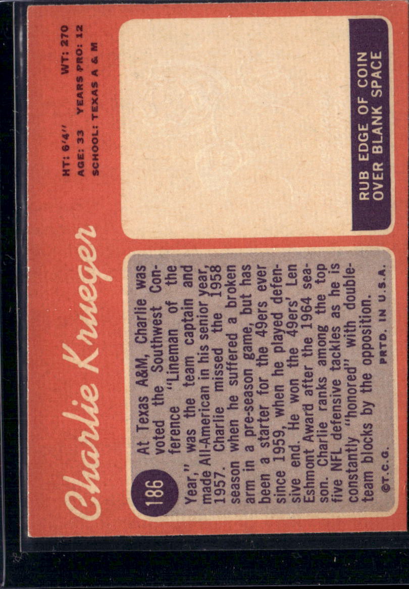 1970 Topps Charlie Krueger #186