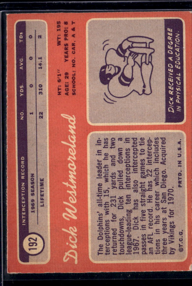 1970 Topps Dick Westmoreland #192