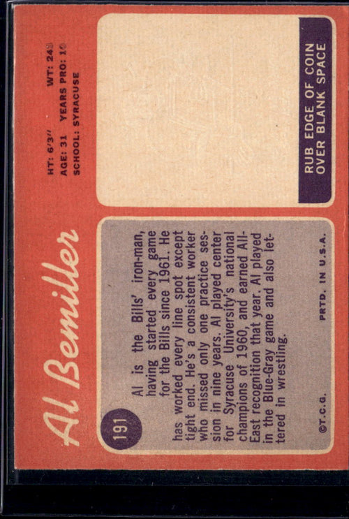 1970 Topps Al Bemiller #191