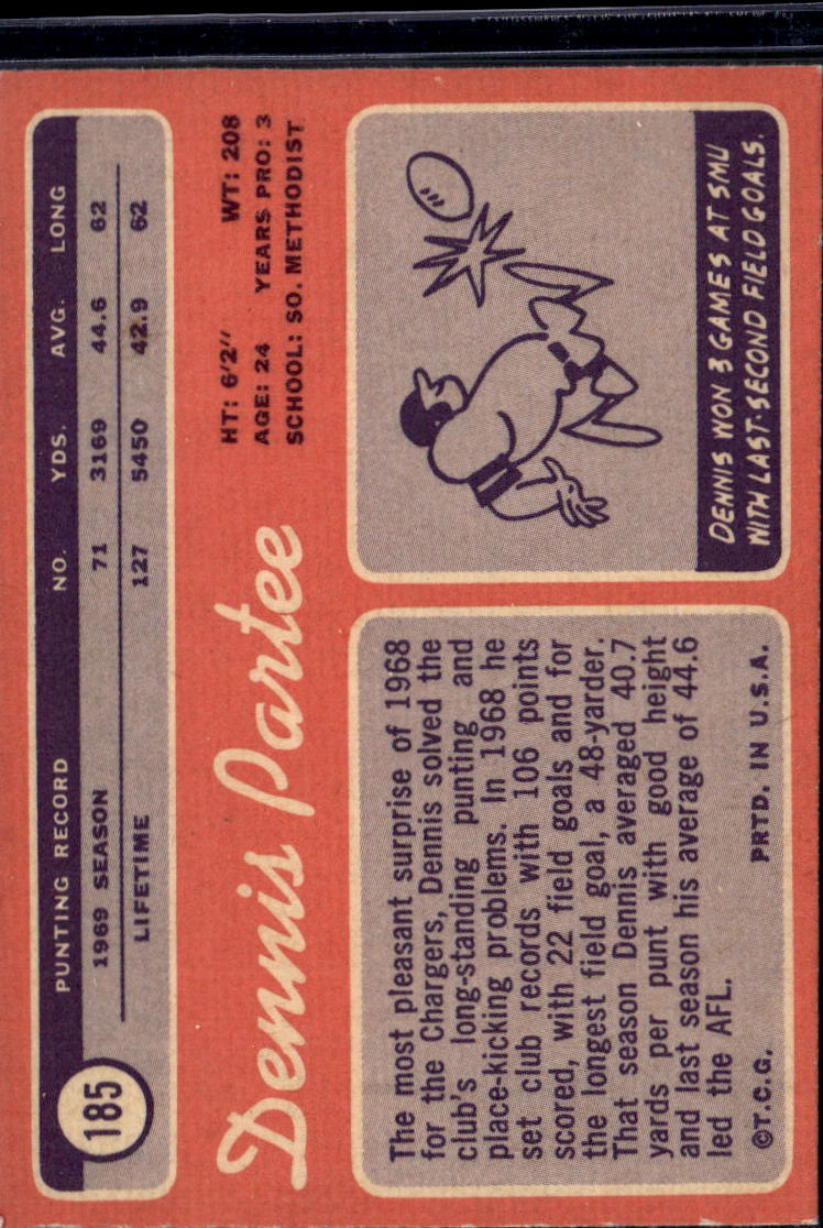 1970 Topps Dennis Partee #185