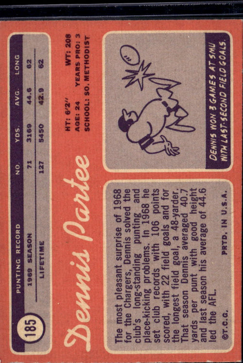 1970 Topps Dennis Partee #185