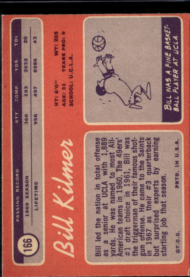 1970 Topps Bill Kilmer #166