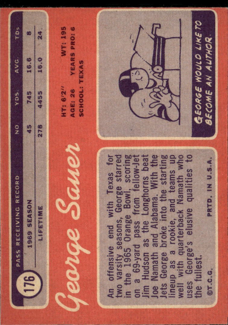 1970 Topps George Sauer #176