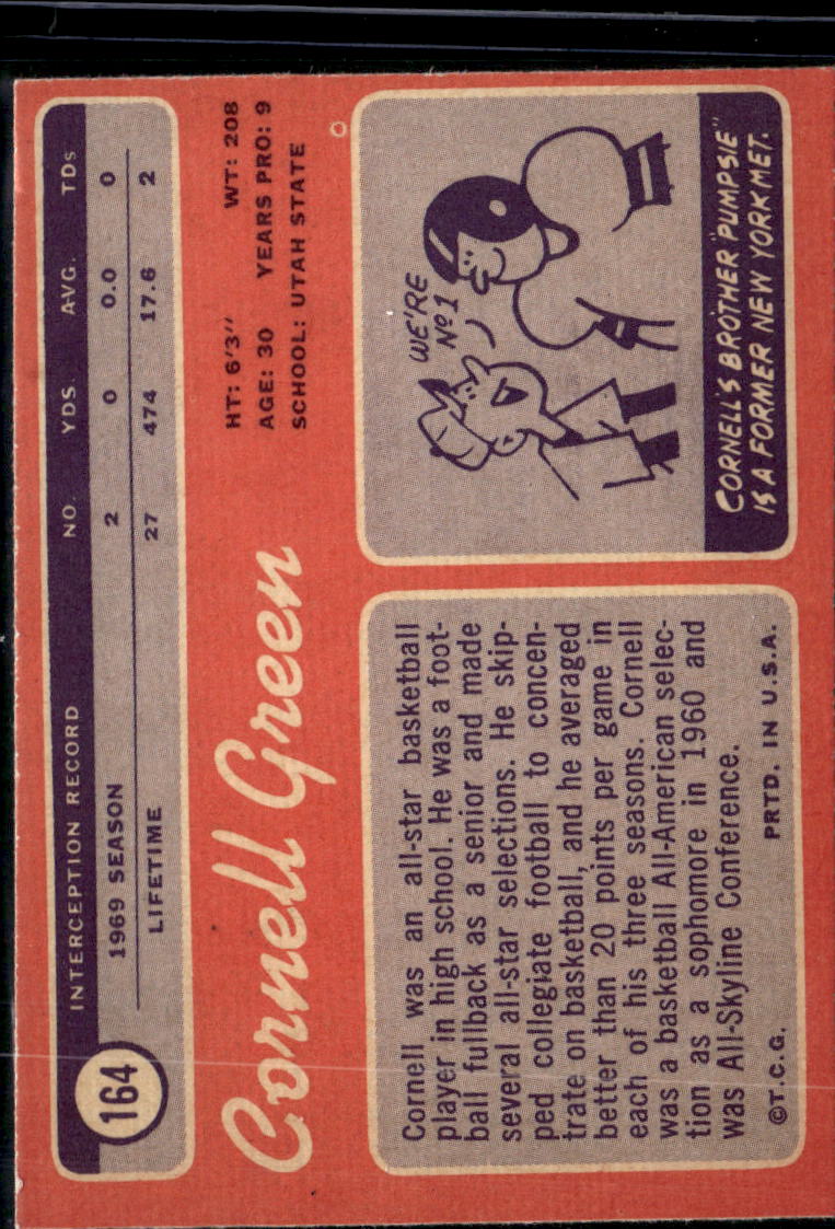 1970 Topps Cornell Green #164