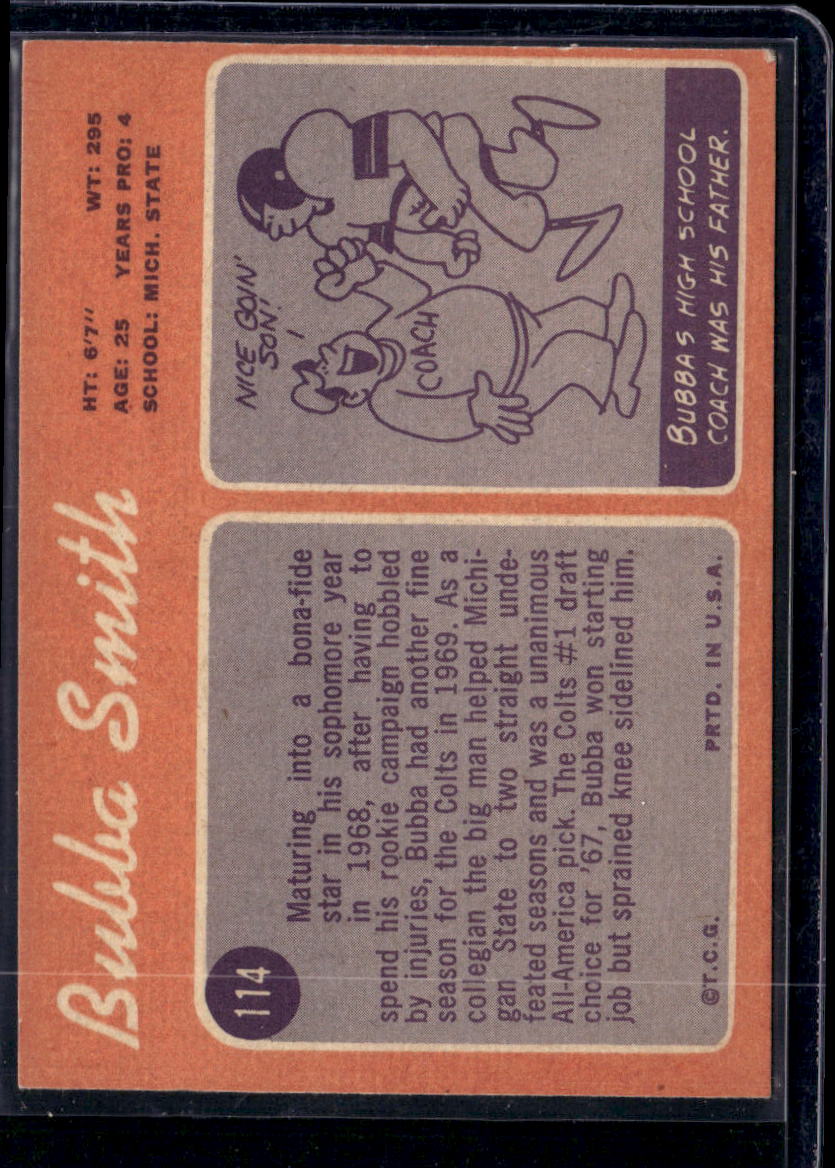 1970 Topps Bubba Smith #114