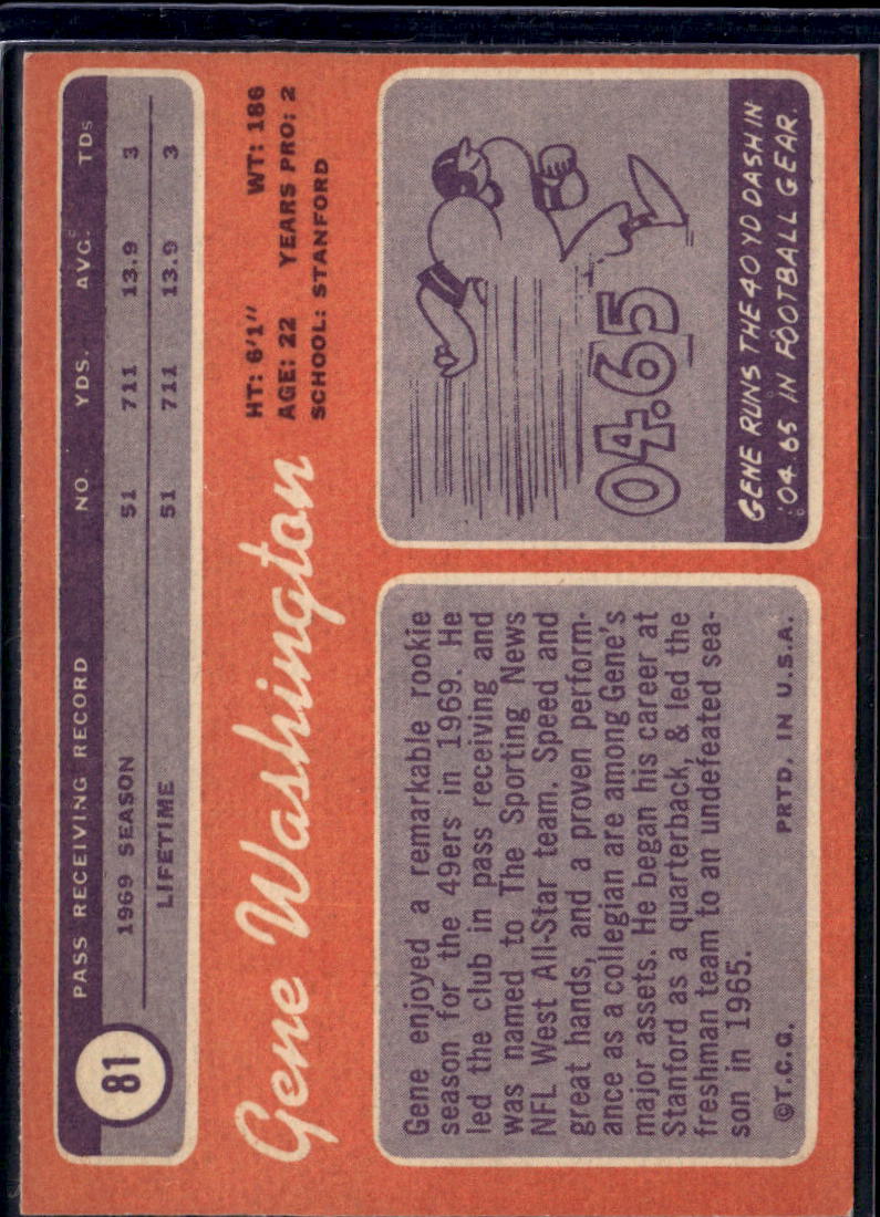1970 Topps Gene Washington #81