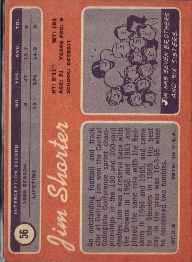 1970 Topps Jim Shorter #56
