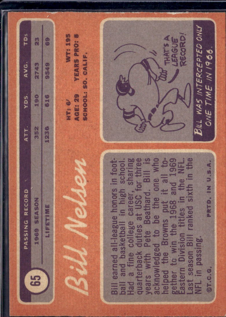 1970 Topps Bill Nelsen #65