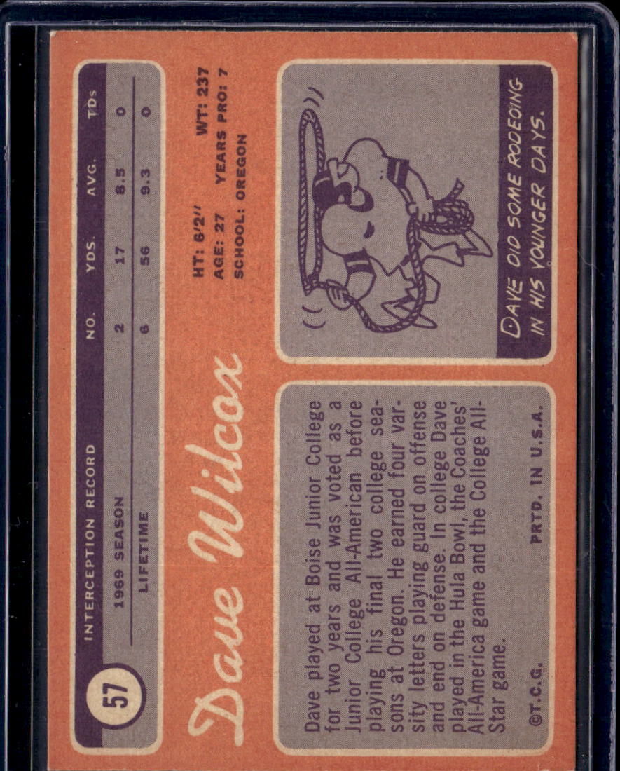 1970 Topps Dave Wilcox #57