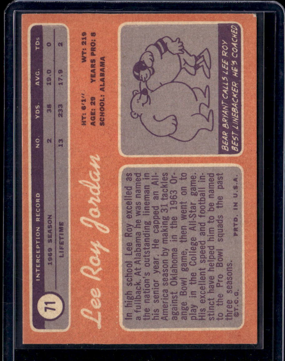 1970 Topps Lee Roy Jordan #71