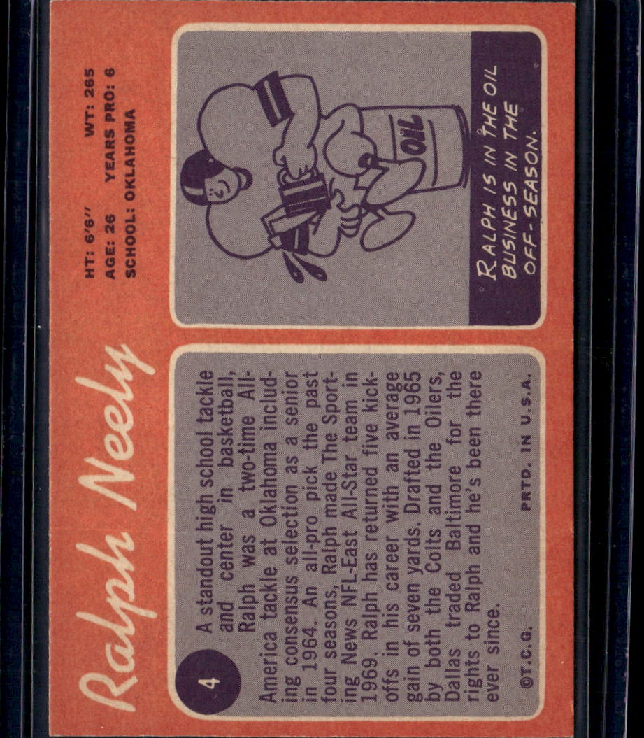 1970 Topps Ralph Neely #4