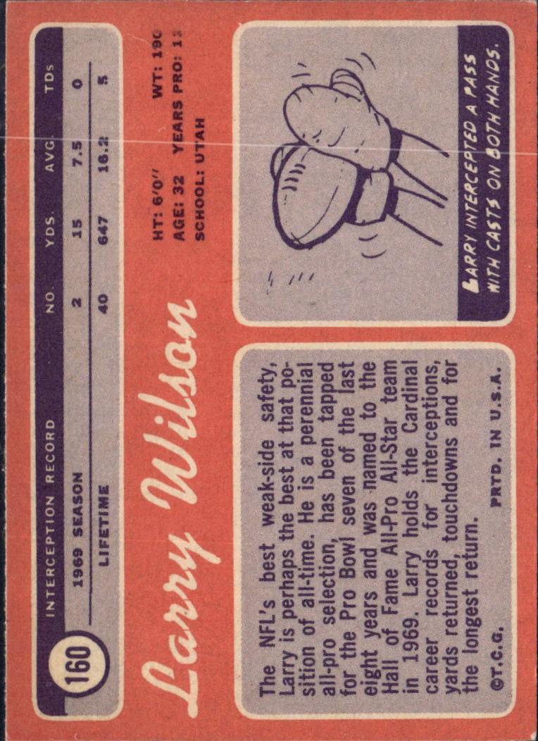 1970 Topps Larry Wilson #160