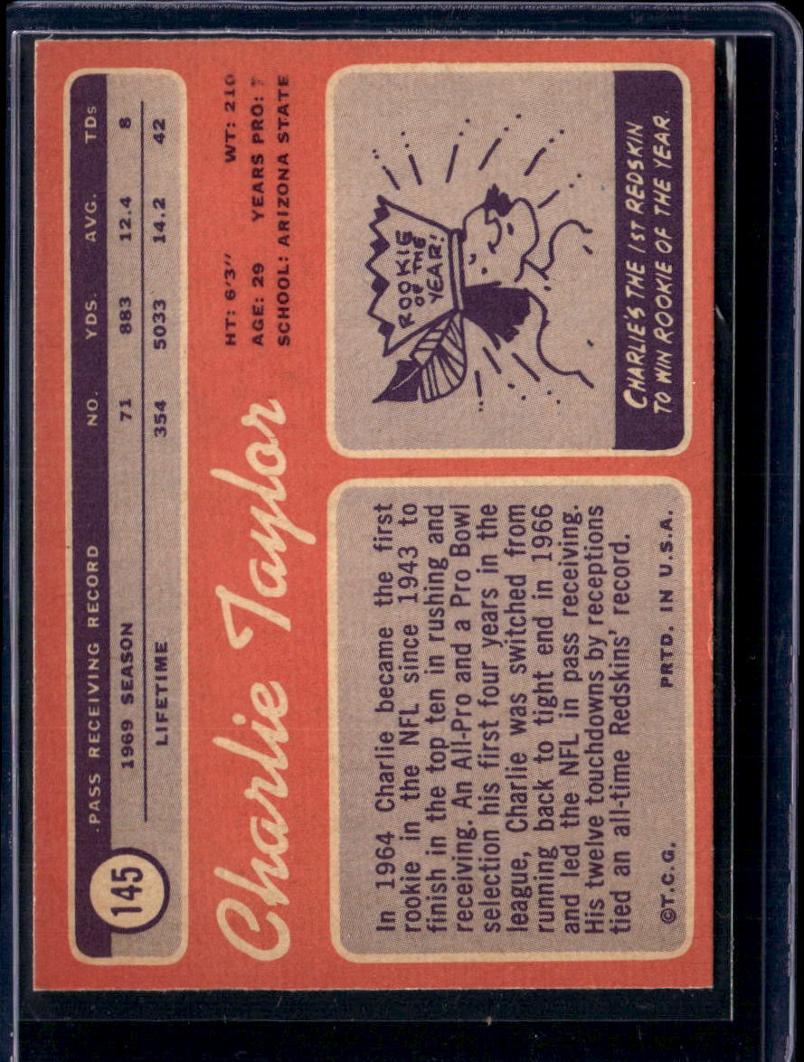 1970 Topps Charlie Taylor #145