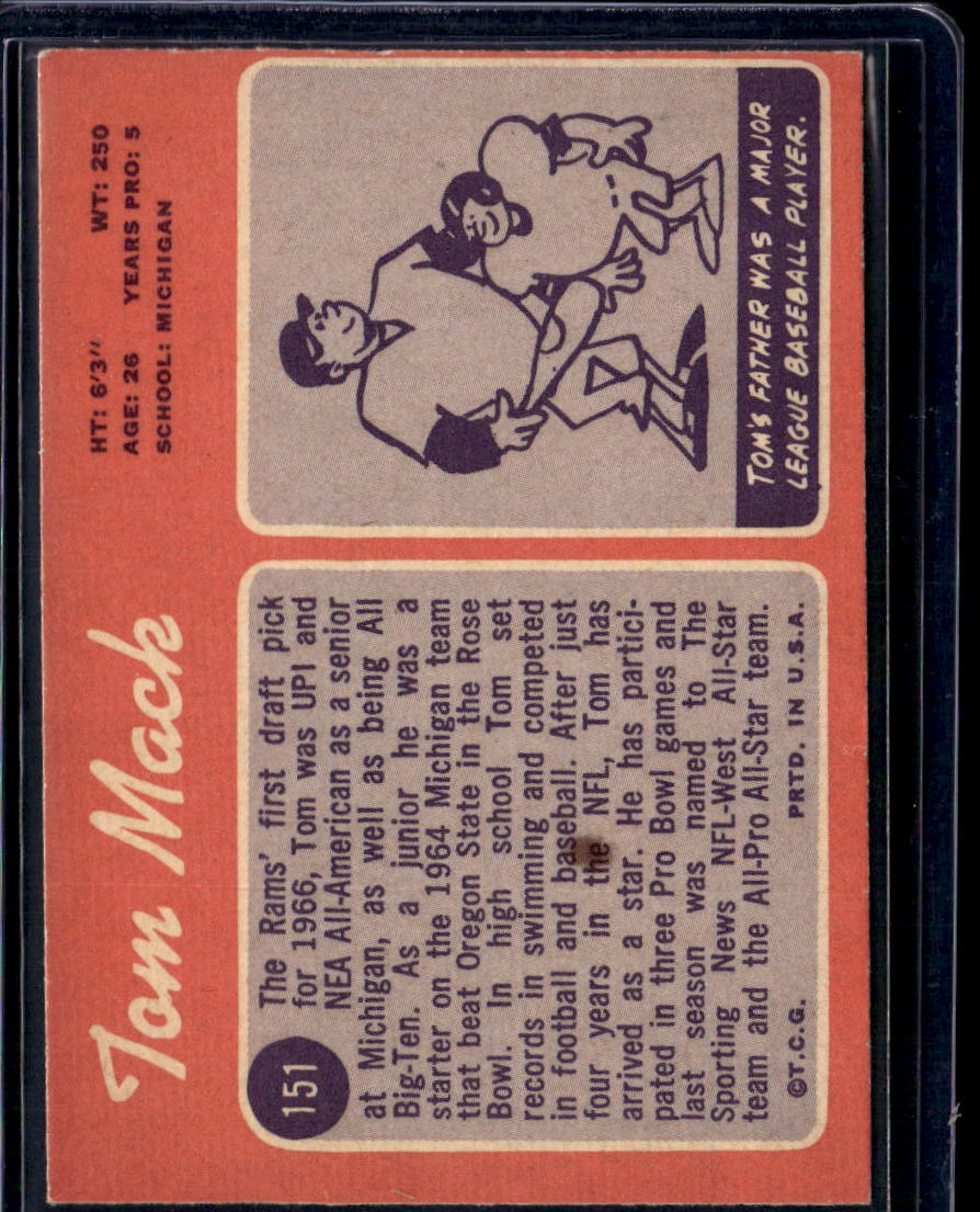 1970 Topps Tom Mack #151