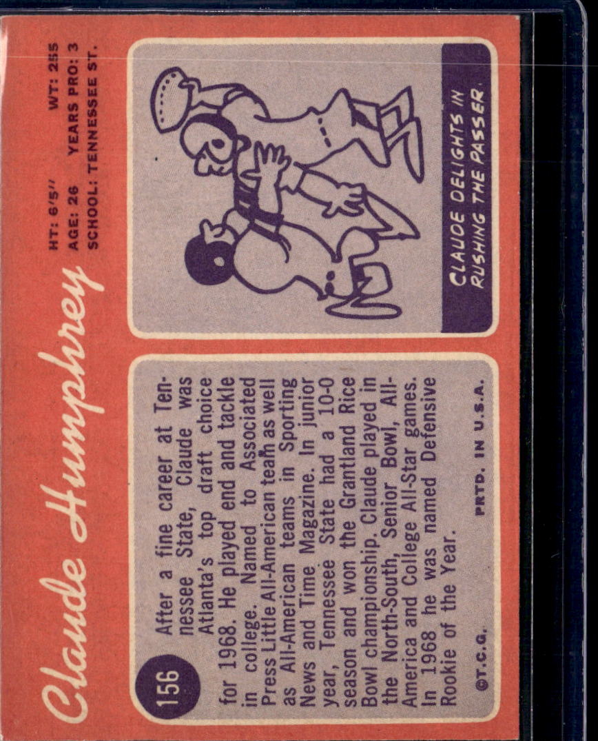 1970 Topps Claude Humphrey #156