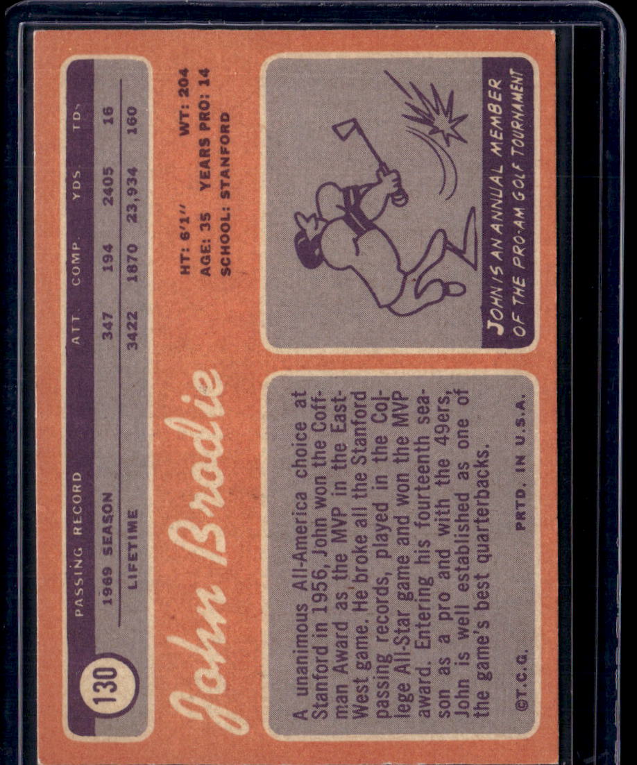 1970 Topps John Brodie #130