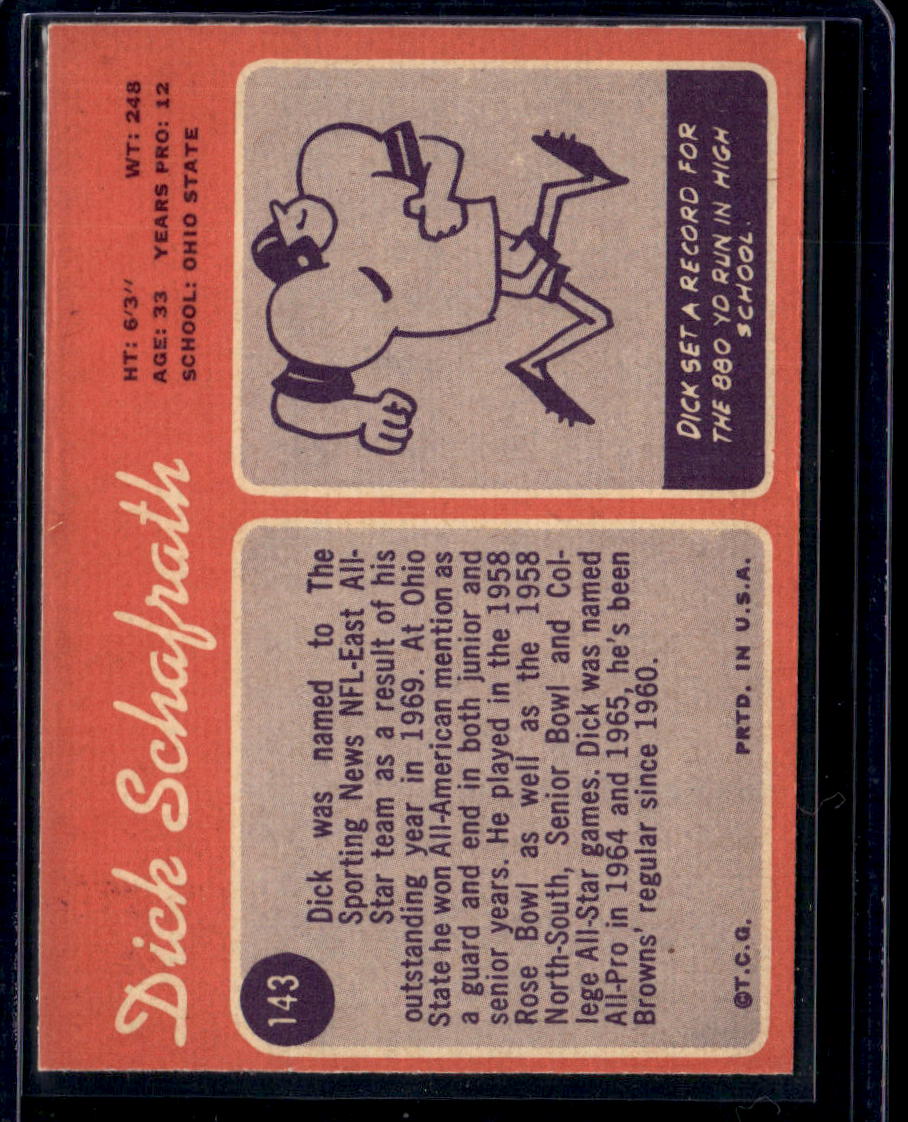 1970 Topps Dick Schafrath #143