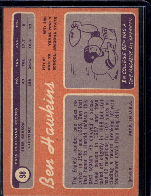 1970 Topps Ben Hawkins #98