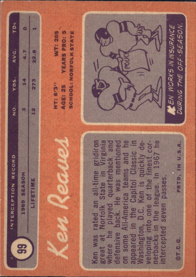 1970 Topps Ken Reaves #99