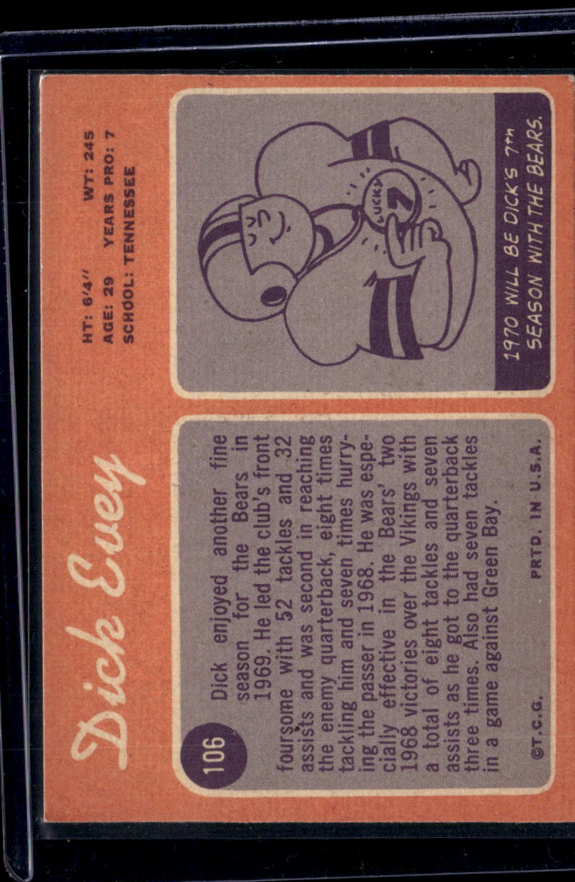 1970 Topps Dick Evey #106