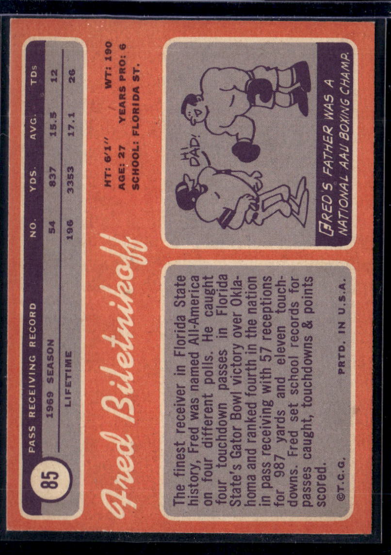 1970 Topps Fred Biletnikoff #85