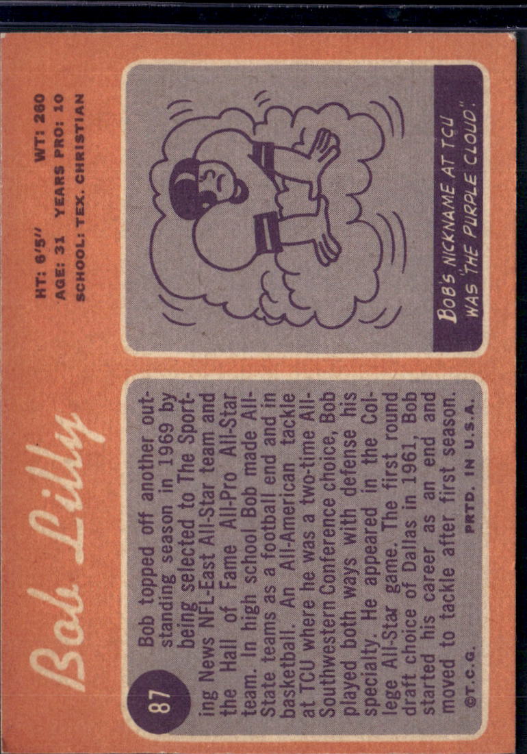 1970 Topps Bob Lilly #87