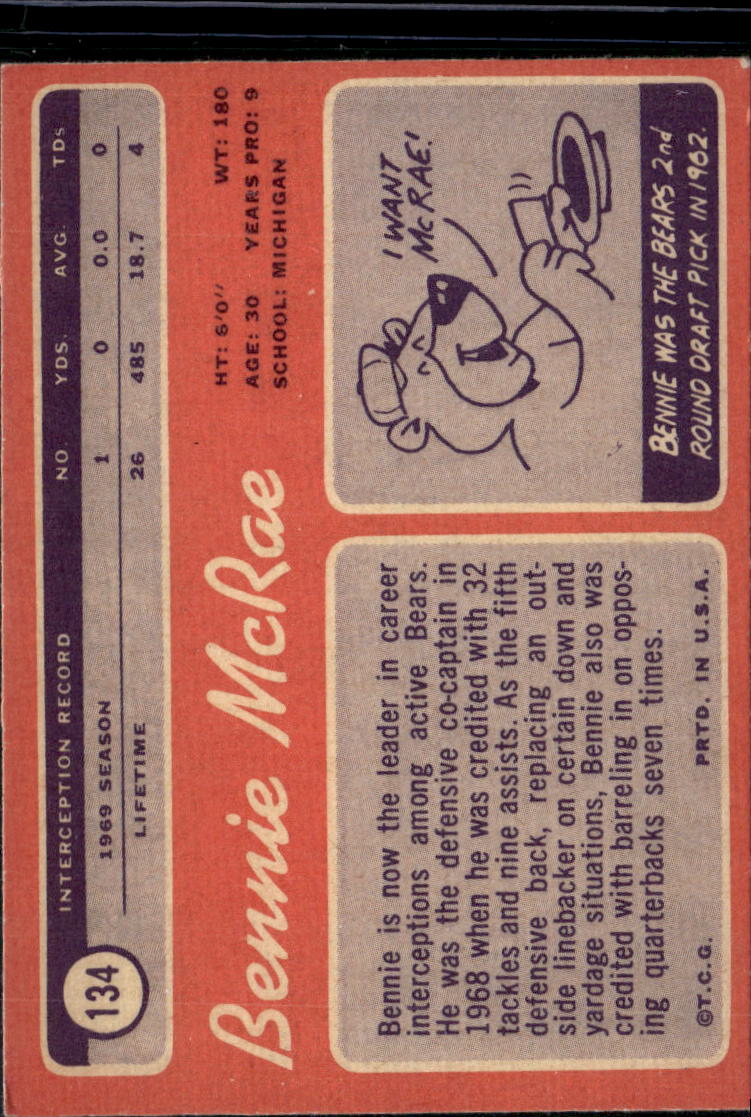 1970 Topps Bennie McRae #134