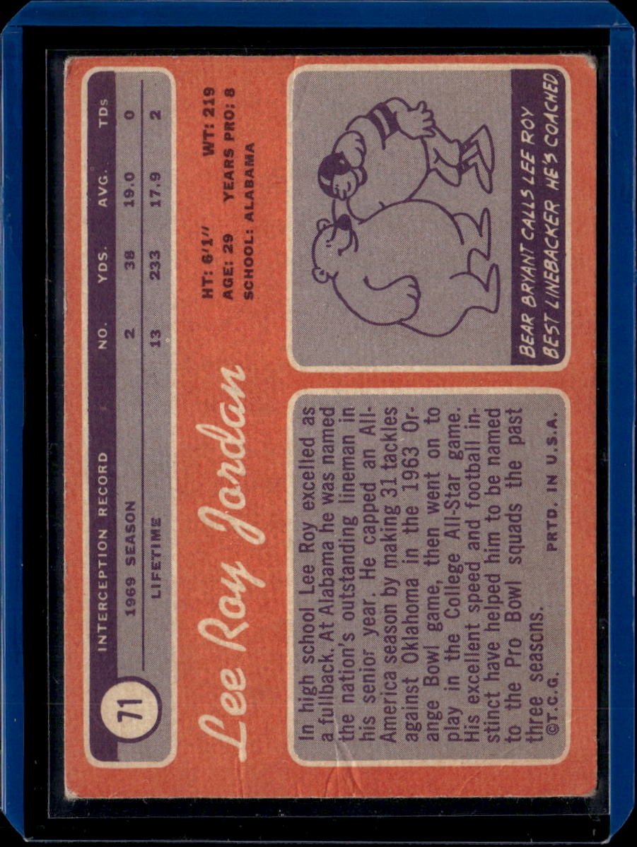 1970 Topps Lee Roy Jordan #71