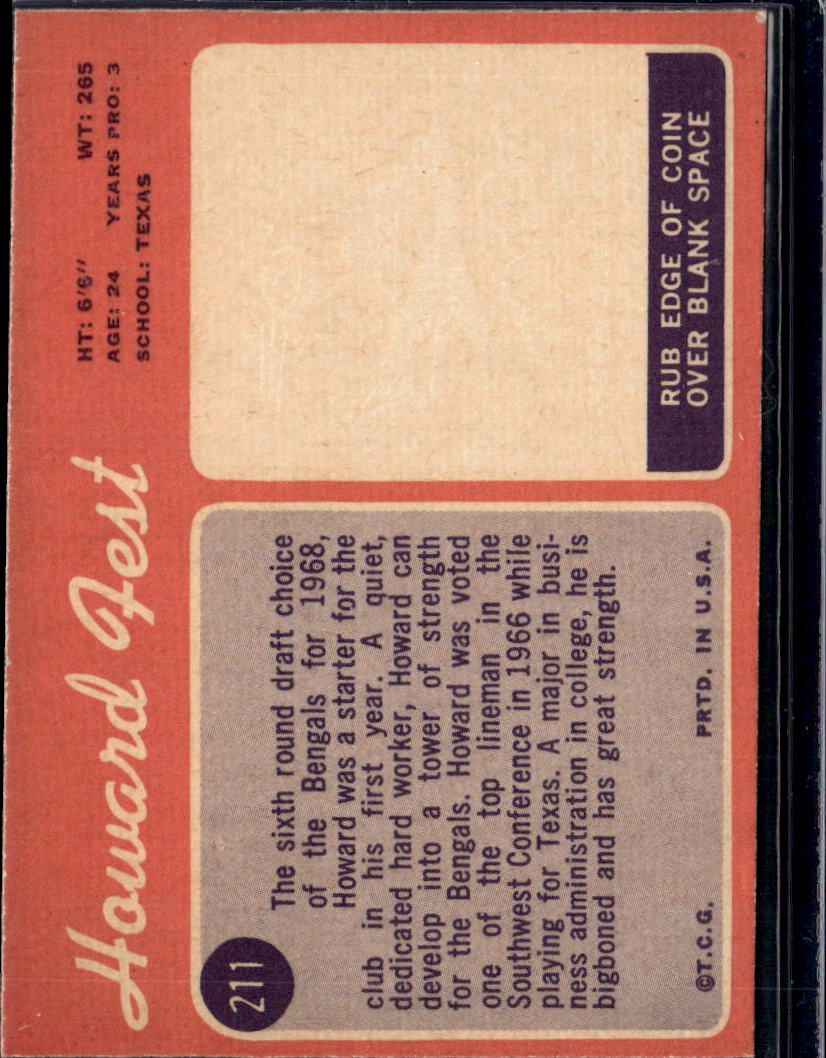 1970 Topps Howard Fest #211