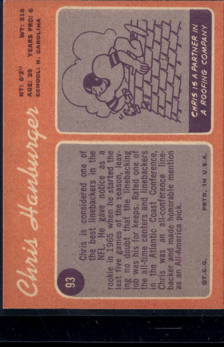 1970 Topps Chris Hanburger #93
