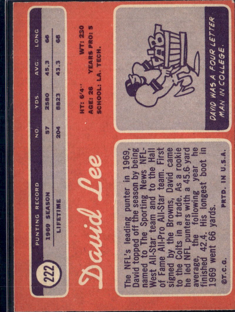 1970 Topps David Lee #222