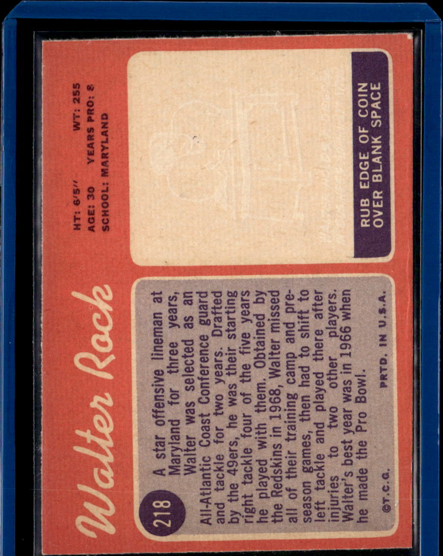 1970 Topps Walter Rock #218