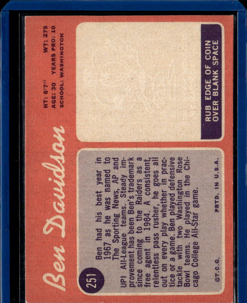1970 Topps Ben Davidson #251