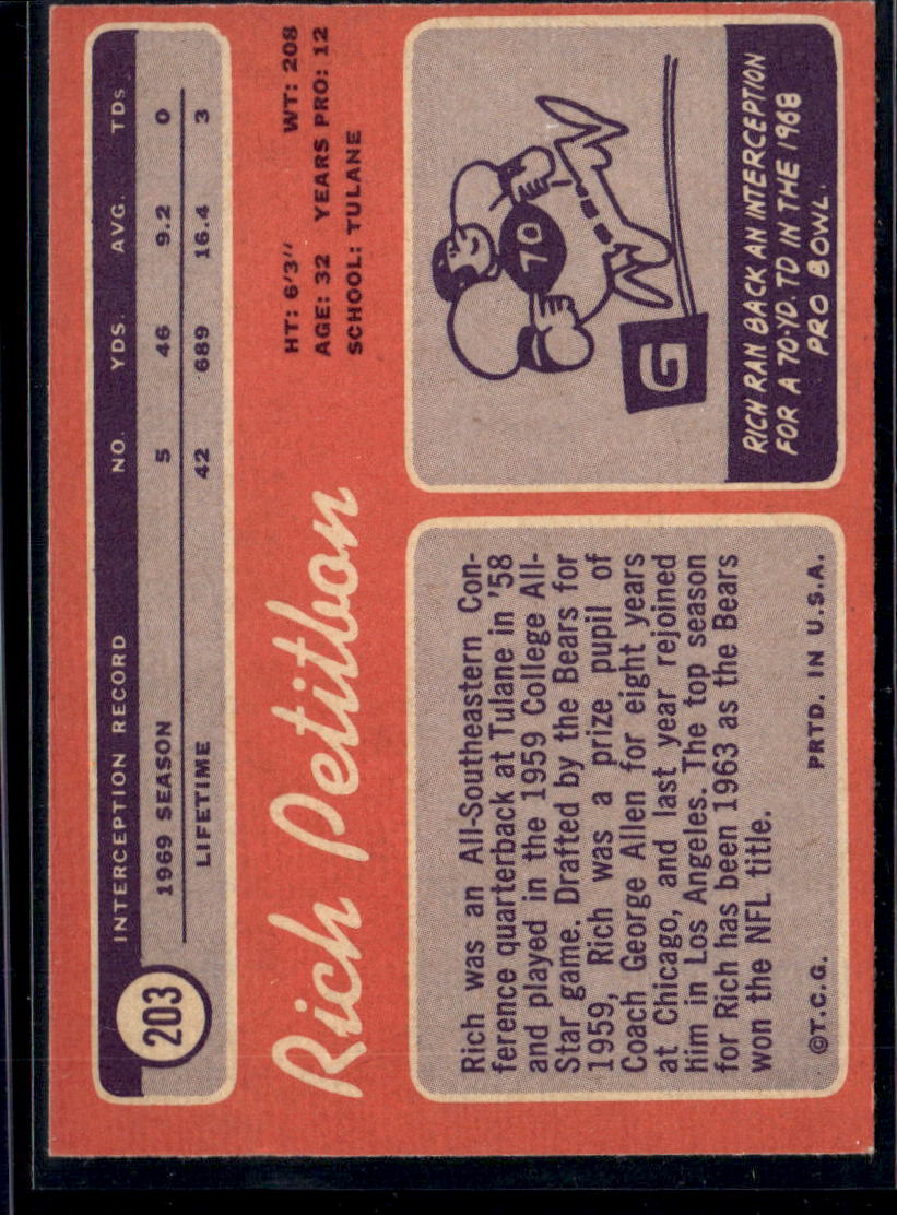 1970 Topps Rich Petitbon #203