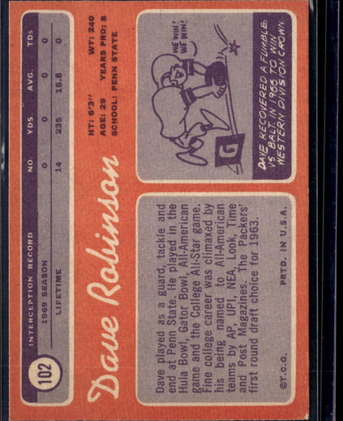 1970 Topps Dave Robinson #102