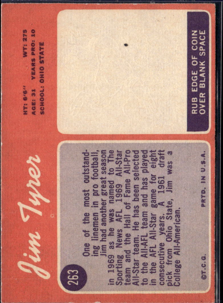 1970 Topps Jim Tyrer #263