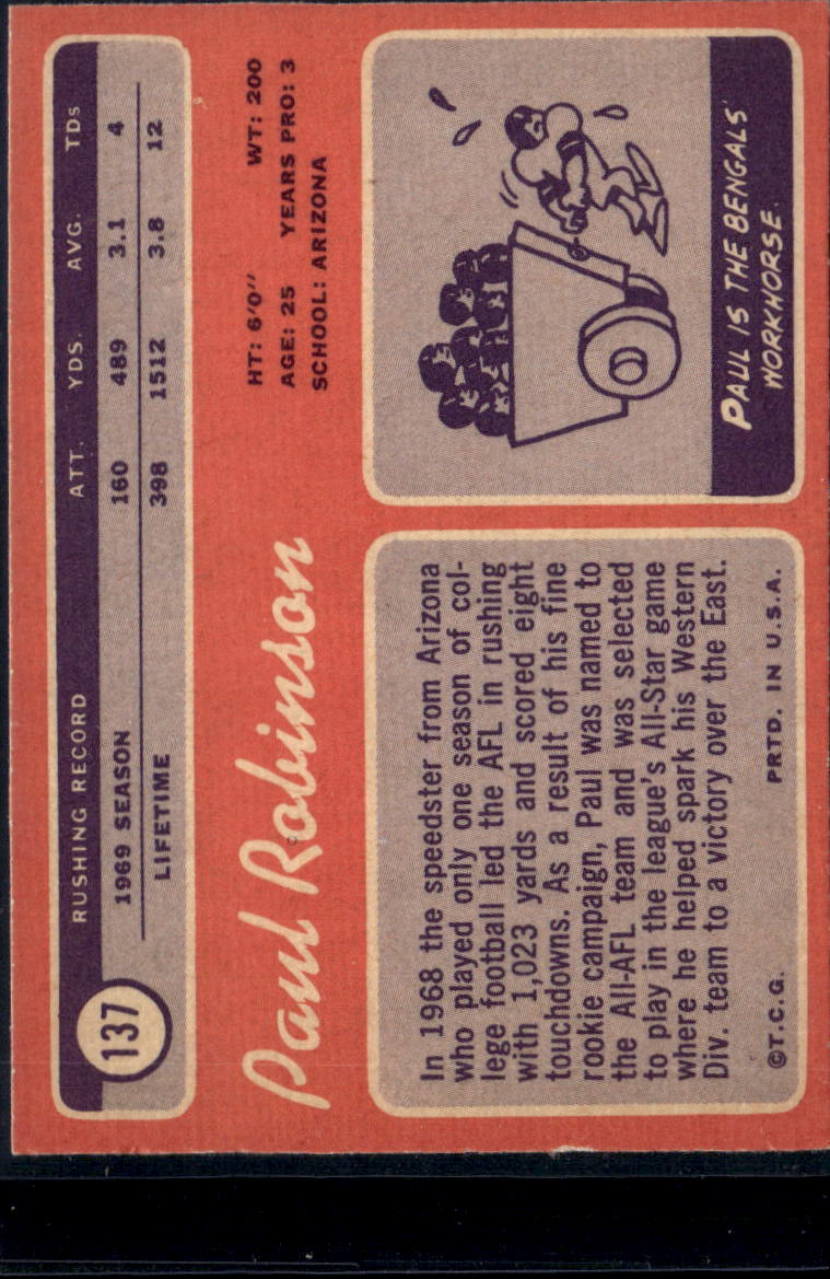 1970 Topps Paul Robinson #137