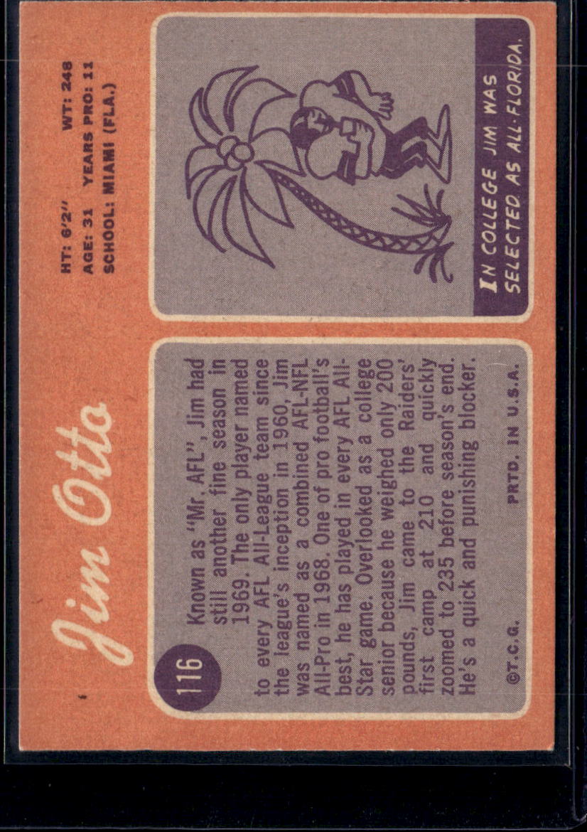 1970 Topps Jim Otto #116